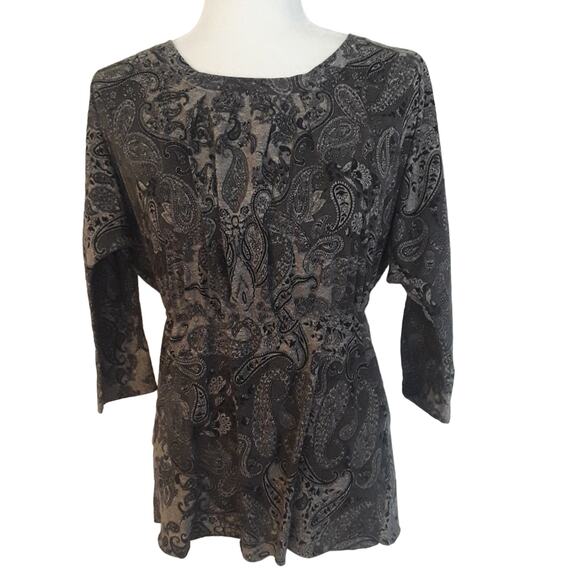 Forever 21 Paisley Print Top with Pockets - Picture 1 of 7